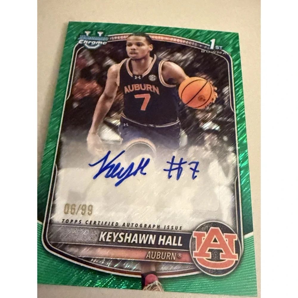 2025-26 Bowman Keyshawn Hall Chrome‎ Auto Green Geometric Refractor 1st #/99